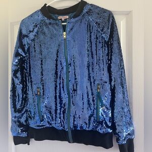 Juicy Couture Sparkling Blue Sequin Jacket S